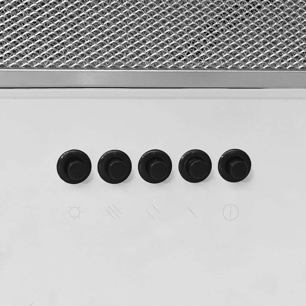 Dunstabzugshaube 60 cm Edelstahl und Hartglas Weiß