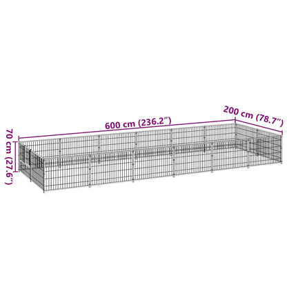 Hundezwinger Schwarz 12 m² Stahl