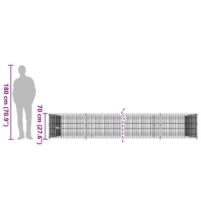 Hundezwinger Schwarz 16 m² Stahl