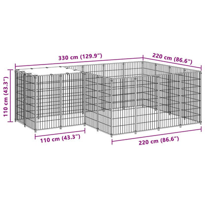 Hundezwinger Schwarz 6,05 m² Stahl