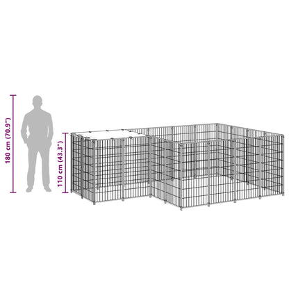 Hundezwinger Schwarz 6,05 m² Stahl