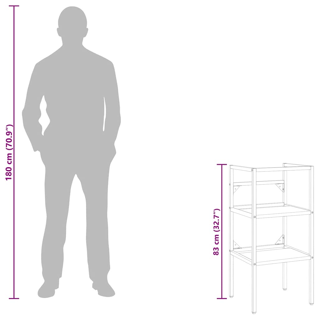 Badezimmer Waschtischgestell Weiß 40x38x83 cm Eisen