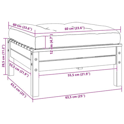 Gartensofa 2-Sitzer mit Kissen in Grau Massivholz Kiefer