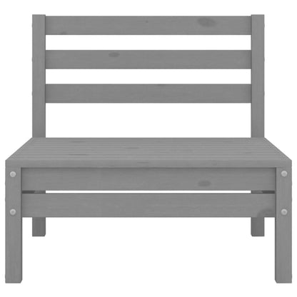 4-tlg. Garten-Lounge-Set Grau Kiefer Massivholz