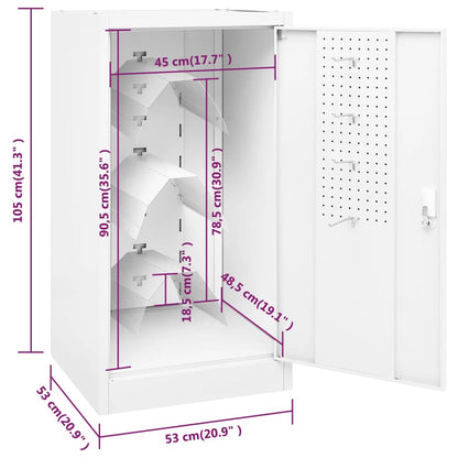 Sattelschrank Weiß 53x53x105 cm Stahl
