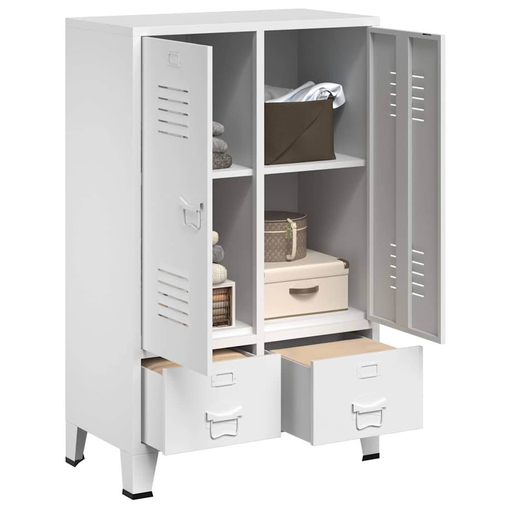 Kleiderschrank Industrie-Stil Weiß 67x35x107 cm Stahl