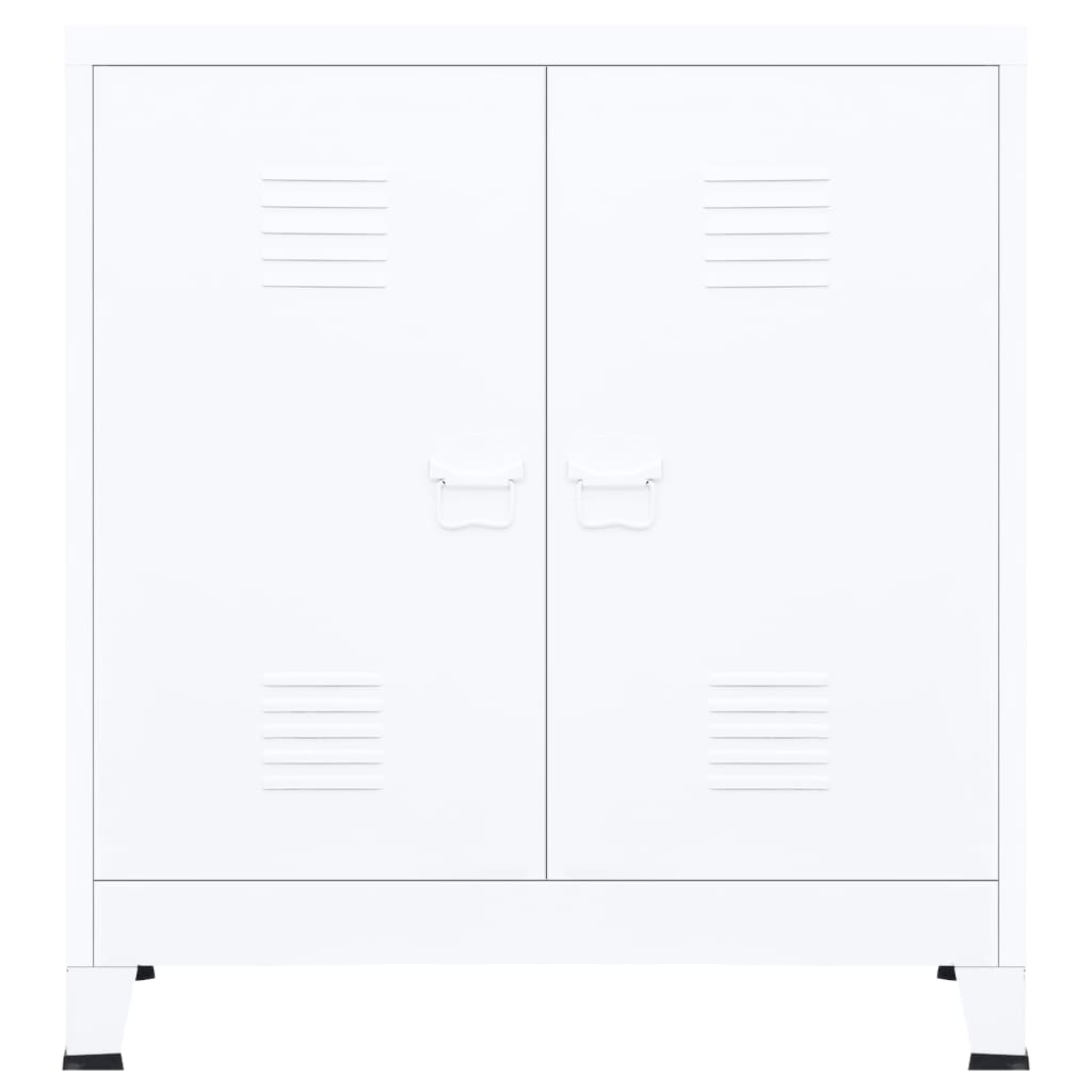 Aufbewahrungstruhe Industrial Weiß 90x40x100 cm Stahl