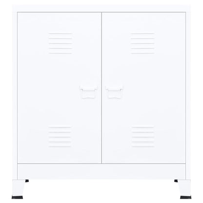 Aufbewahrungstruhe Industrial Weiß 90x40x100 cm Stahl