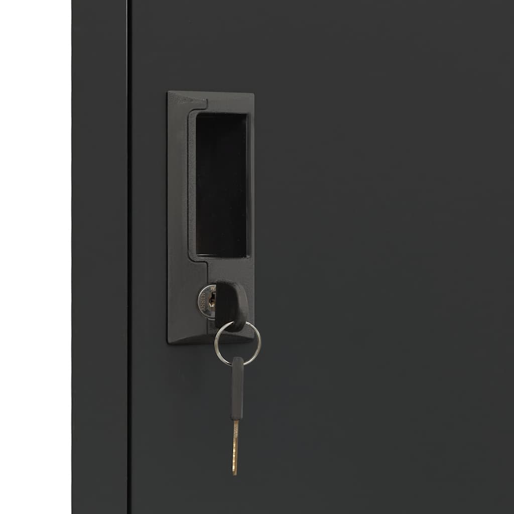 Schließfachschrank Anthrazit 38x45x180 cm Stahl