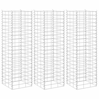 Gabionen-Hochbeete 3 Stk. 30x30x100 cm Eisen