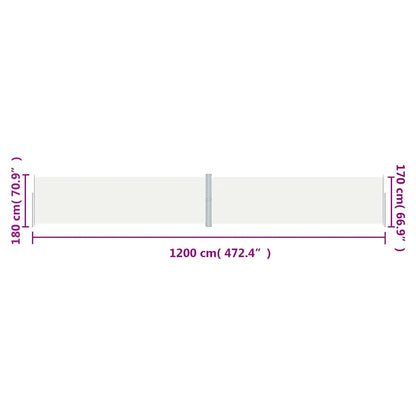 Seitenmarkise Ausziehbar Creme 180x1200 cm