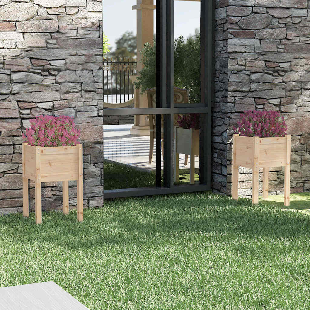 Pflanzkübel 2 Stk. 40x40x70 cm Massivholz Kiefer