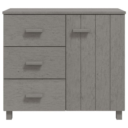 Sideboard HAMAR Hellgrau 90x40x80 cm Massivholz Kiefer