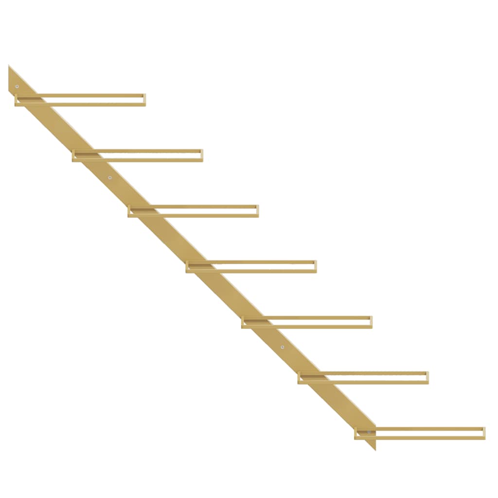 Wand-Weinregal für 7 Flaschen Golden Metall