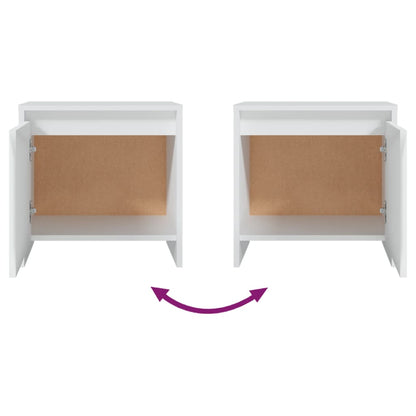 Nachttische 2 Stk. Weiß 45x34x44,5 cm Holzwerkstoff