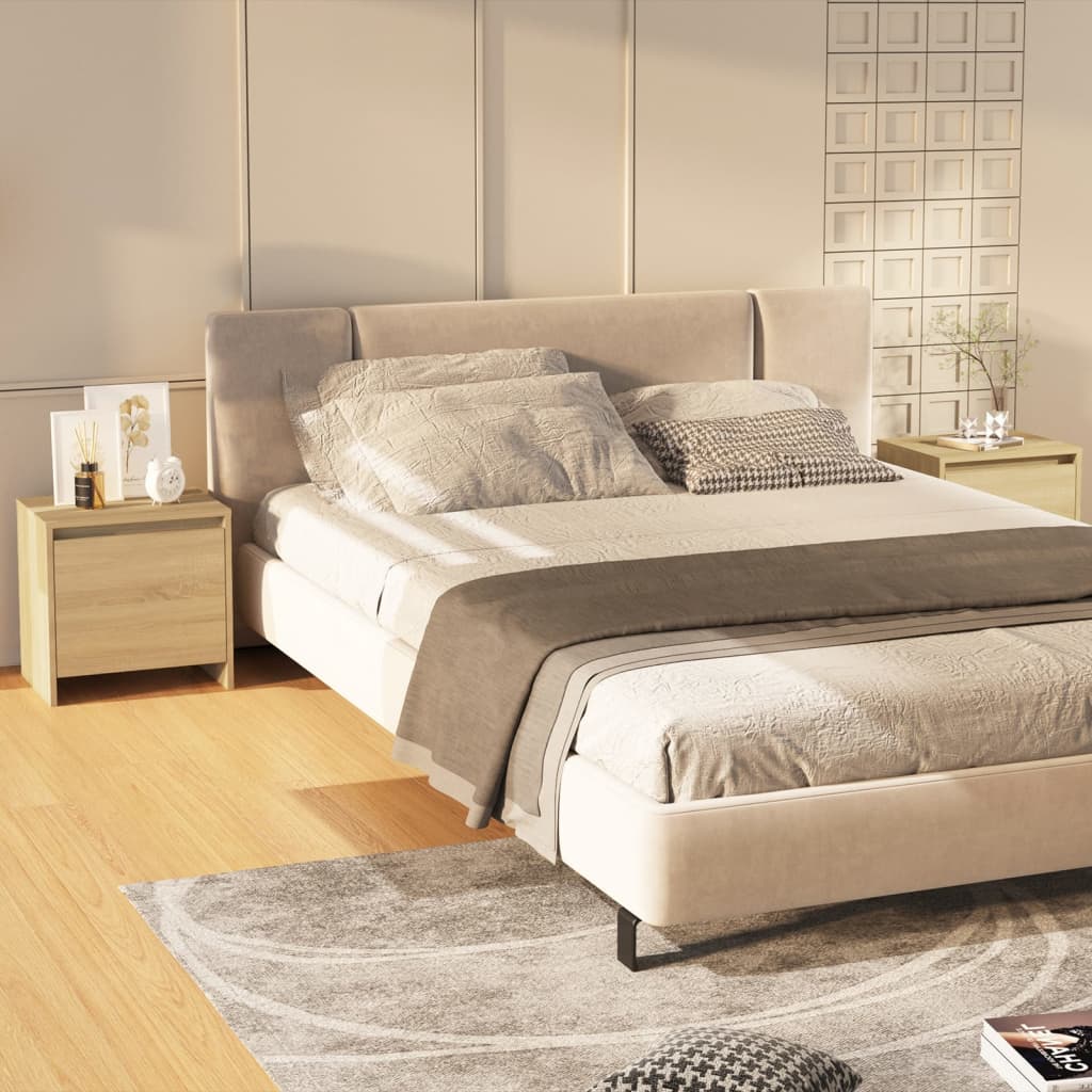 Nachttische 2 Stk. Sonoma-Eiche 45x34x44,5 cm Holzwerkstoff