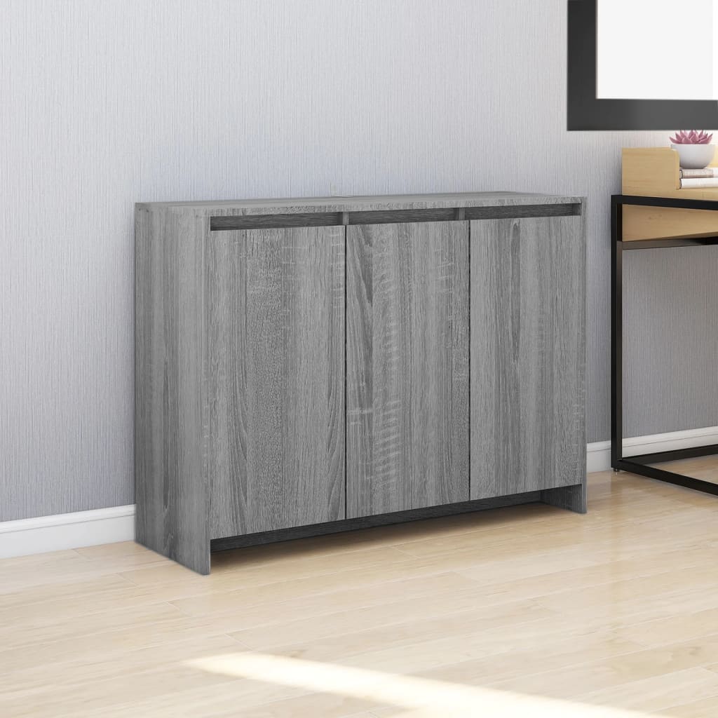 Sideboard Grau Sonoma 102x33x75 cm Holzwerkstoff