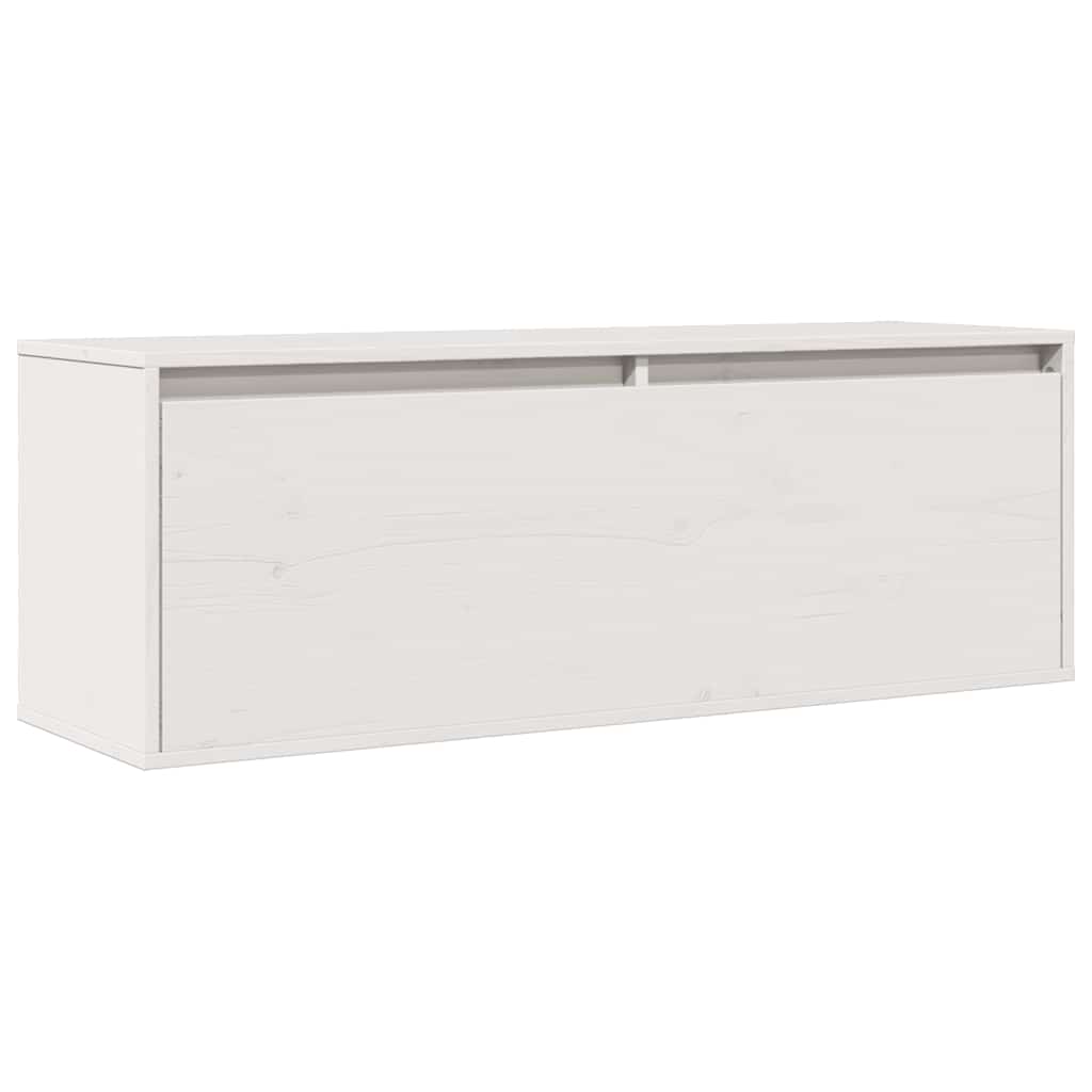 Wandschrank Weiß 100x30x35 cm Massivholz Kiefer