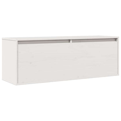 Wandschrank Weiß 100x30x35 cm Massivholz Kiefer