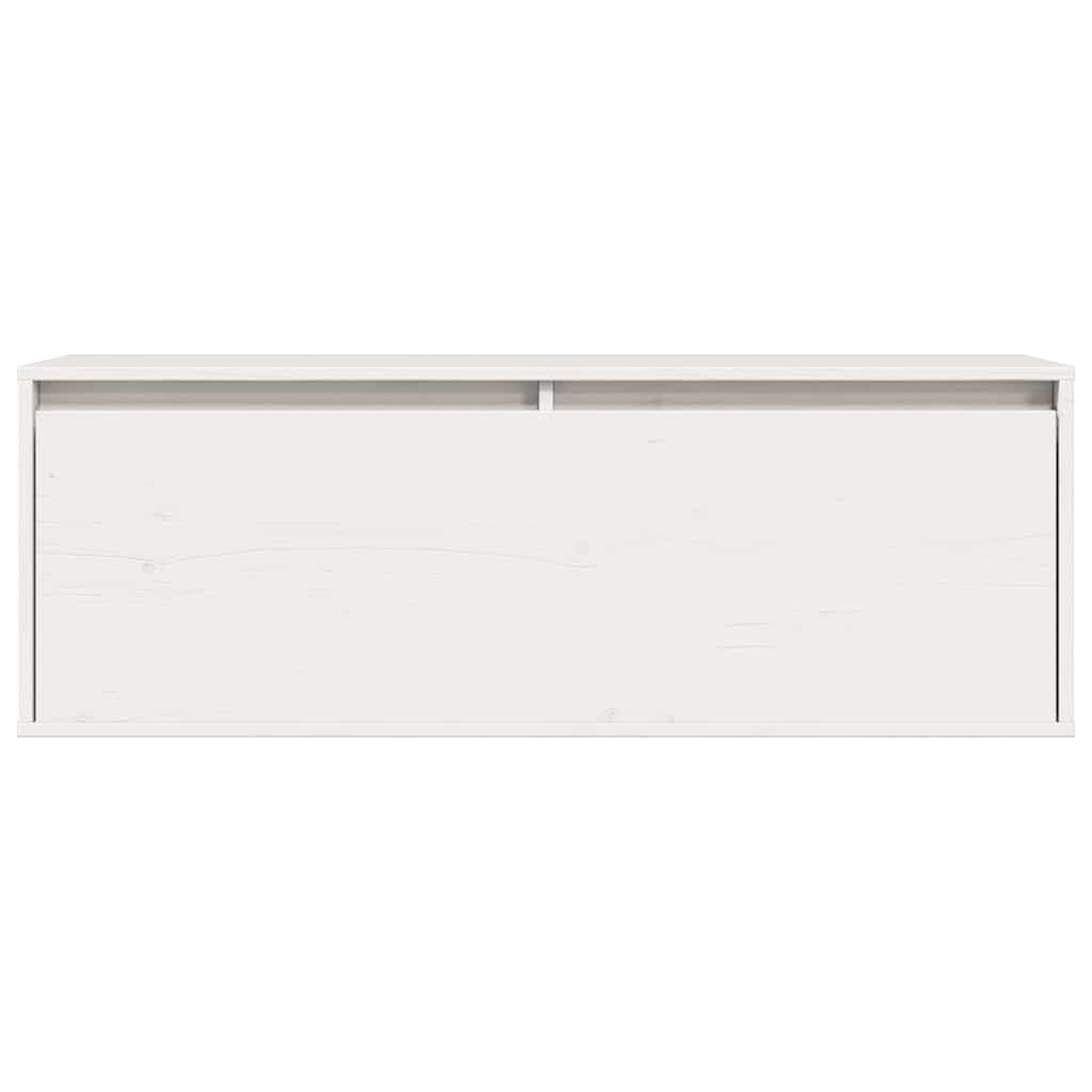 Wandschrank Weiß 100x30x35 cm Massivholz Kiefer