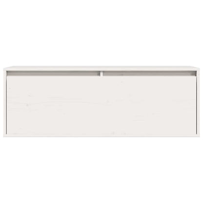 Wandschrank Weiß 100x30x35 cm Massivholz Kiefer