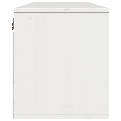 Wandschrank Weiß 100x30x35 cm Massivholz Kiefer