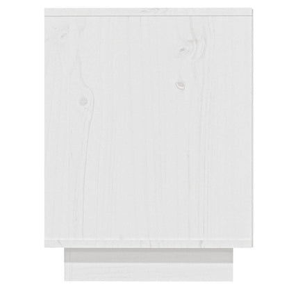 Schuhregal Weiß 110x34x45 cm Massivholz Kiefer