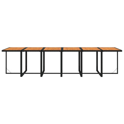 13-tlg. Garten-Essgruppe mit Kissen Poly Rattan Schwarz