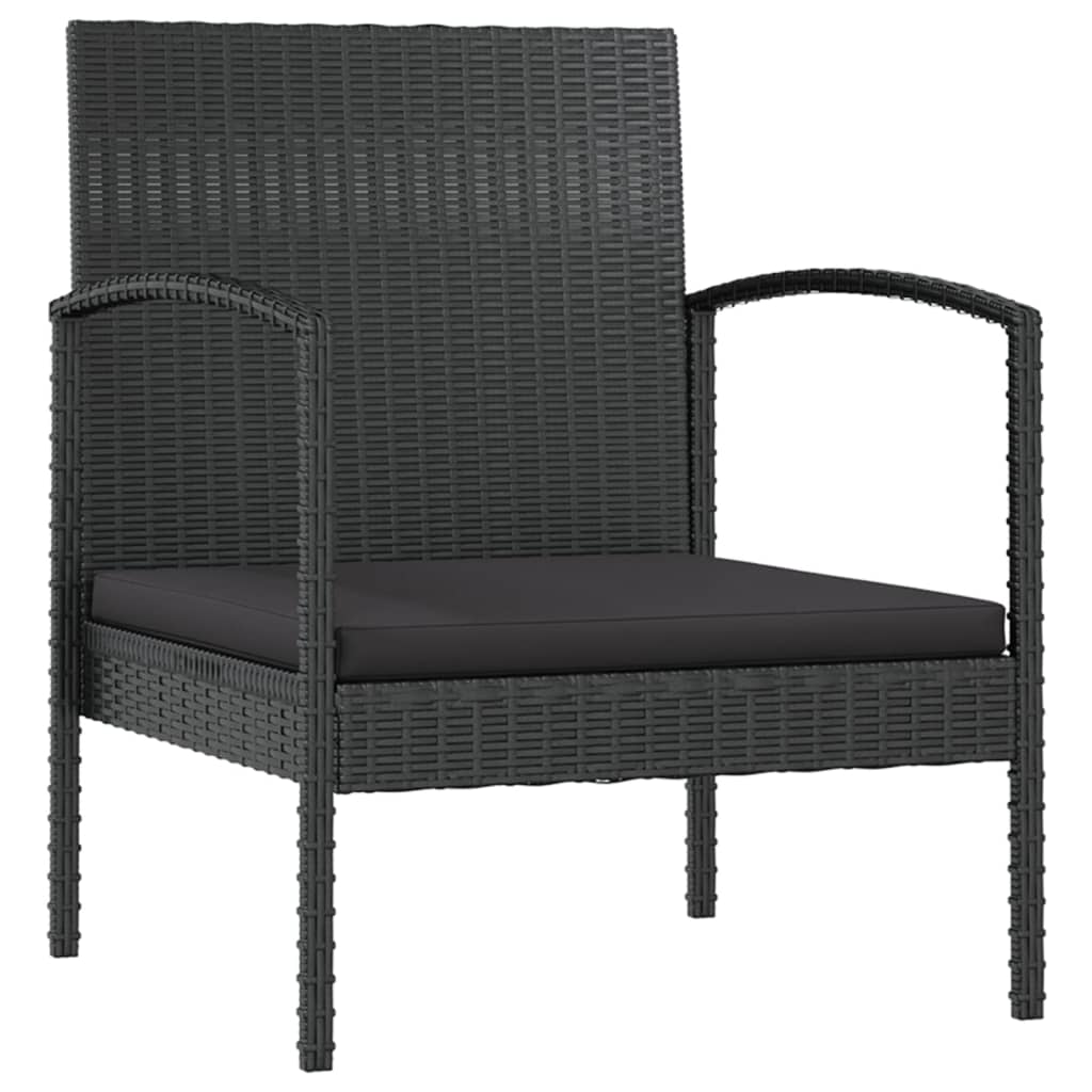 8-tlg. Garten-Lounge-Set mit Auflagen Poly Rattan Schwarz