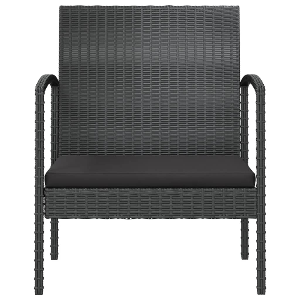 8-tlg. Garten-Lounge-Set mit Auflagen Poly Rattan Schwarz