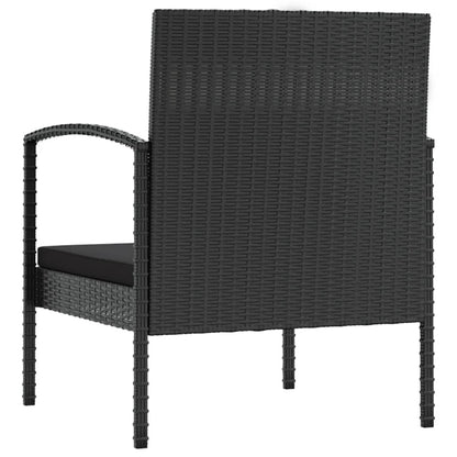 8-tlg. Garten-Lounge-Set mit Auflagen Poly Rattan Schwarz