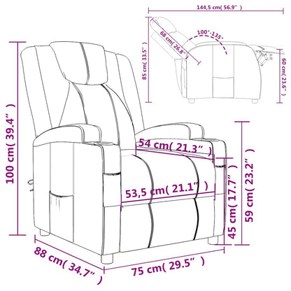 Relaxsessel Braun Kunstleder
