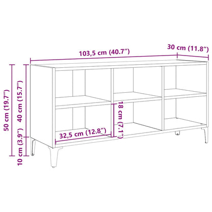 TV-Schrank mit Metallbeinen Grau Sonoma 103,5x30x50 cm