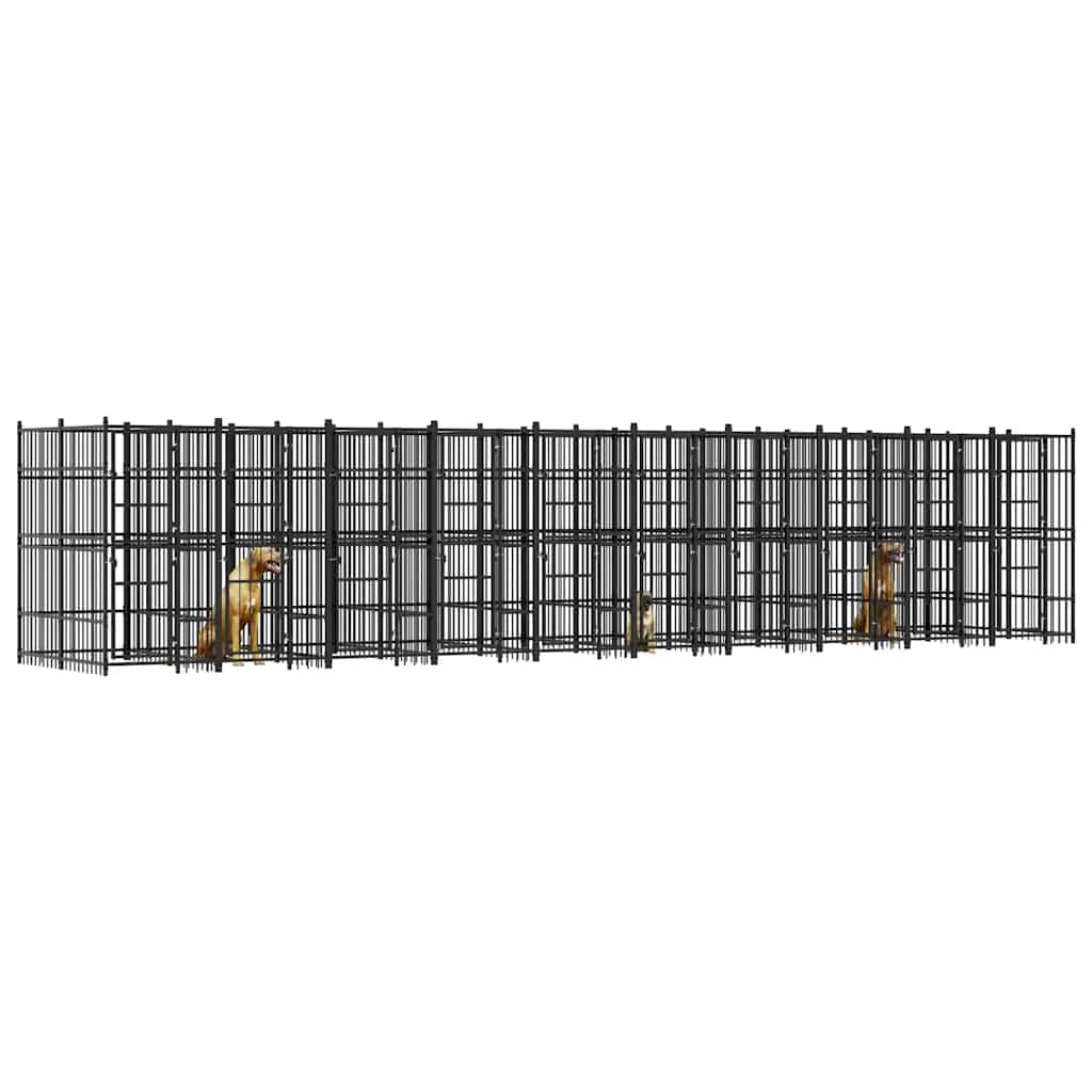 Outdoor-Hundezwinger Stahl 18,43 m²