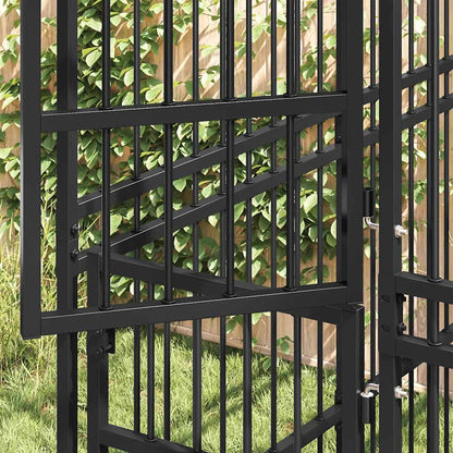 Outdoor-Hundezwinger mit Dach Stahl 3,69 m²