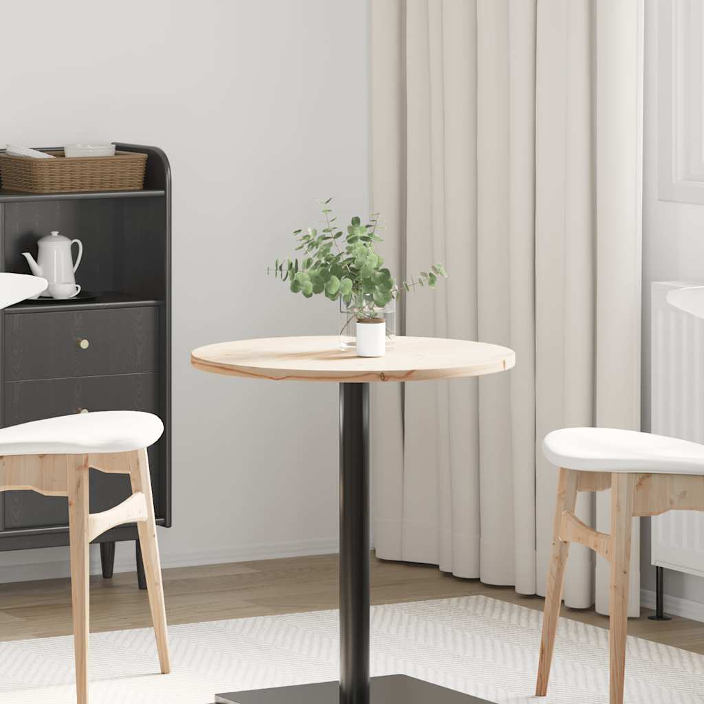 Tischplatte Ø60x2,5 cm Massivholz Kiefer