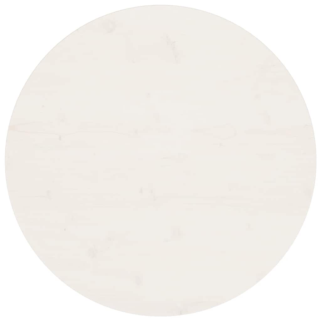 Tischplatte Weiß Ø70x2,5 cm Massivholz Kiefer