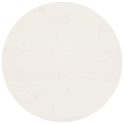 Tischplatte Weiß Ø70x2,5 cm Massivholz Kiefer