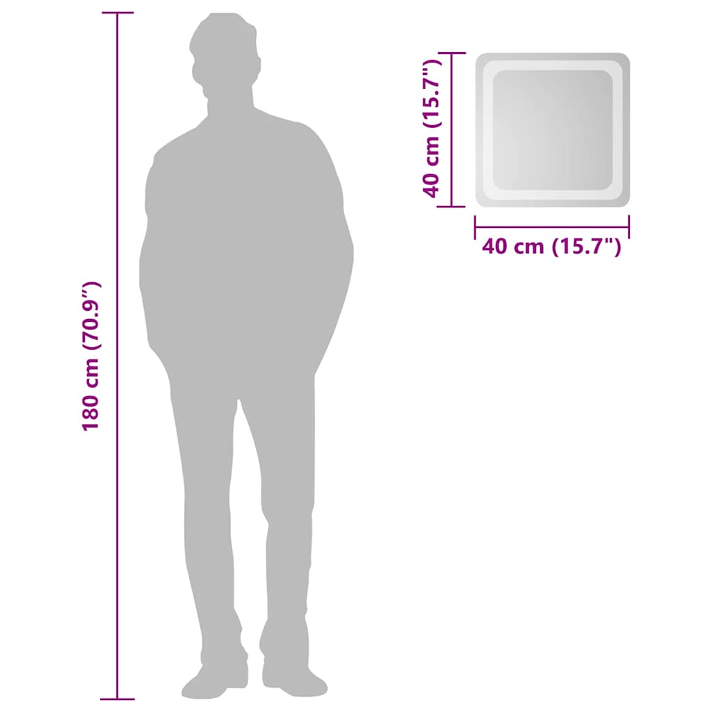 LED-Badspiegel 40x40 cm