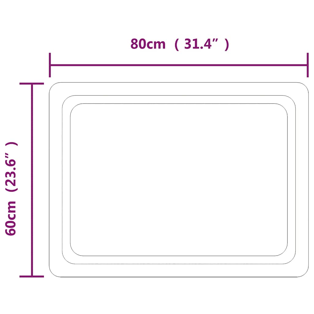 LED-Badspiegel 80x60 cm