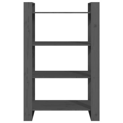 Bücherregal/Raumteiler Grau 80x35x125 cm Massivholz Kiefer