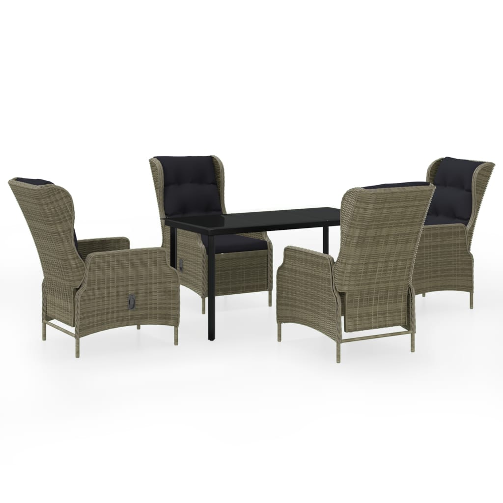 5-tlg. Garten-Essgruppe Braun