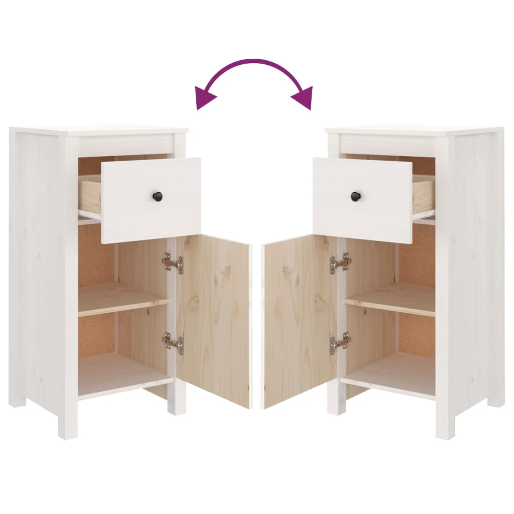 Sideboard Weiß 40x35x80 cm Massivholz Kiefer