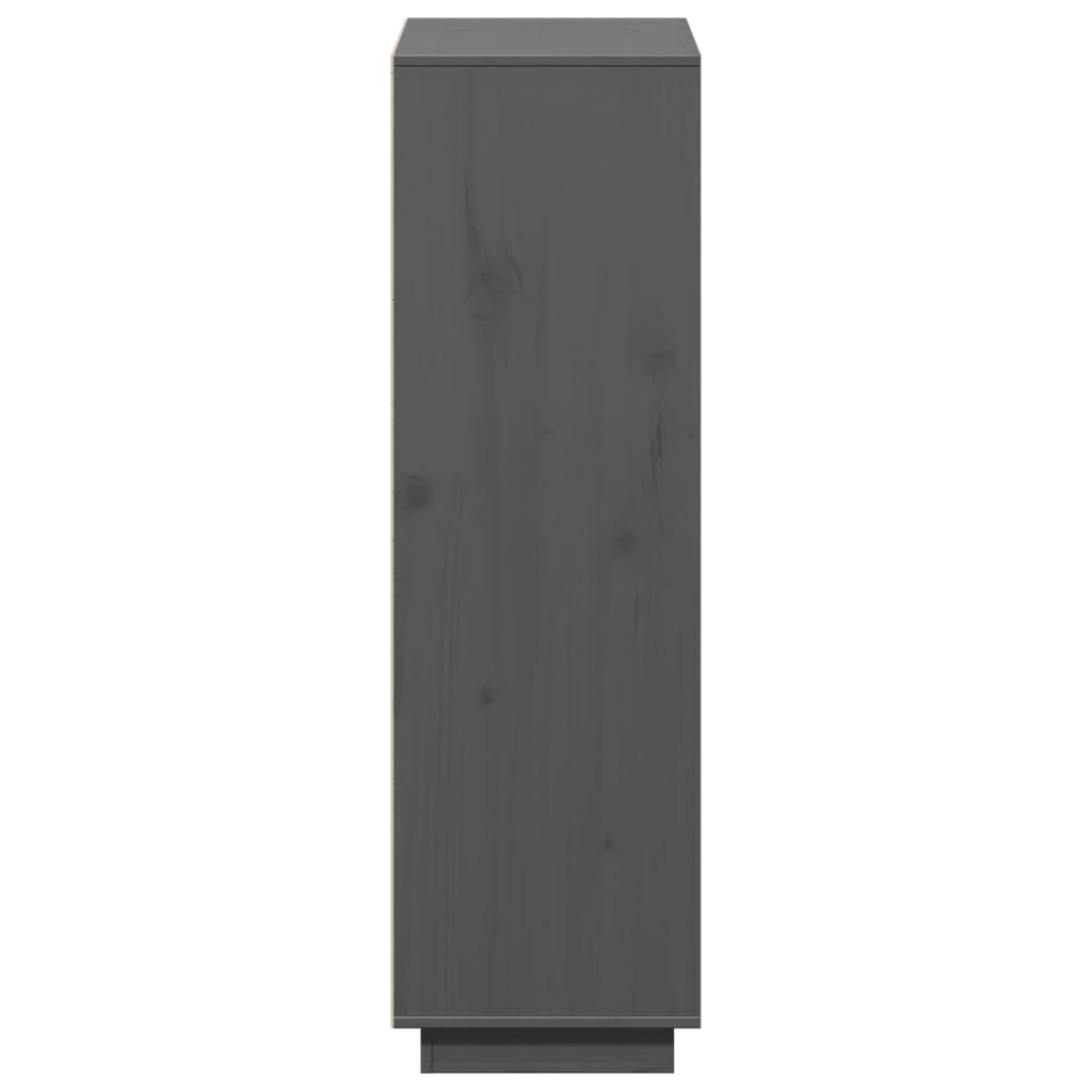 Highboard Grau 110,5x35x117 cm Massivholz Kiefer