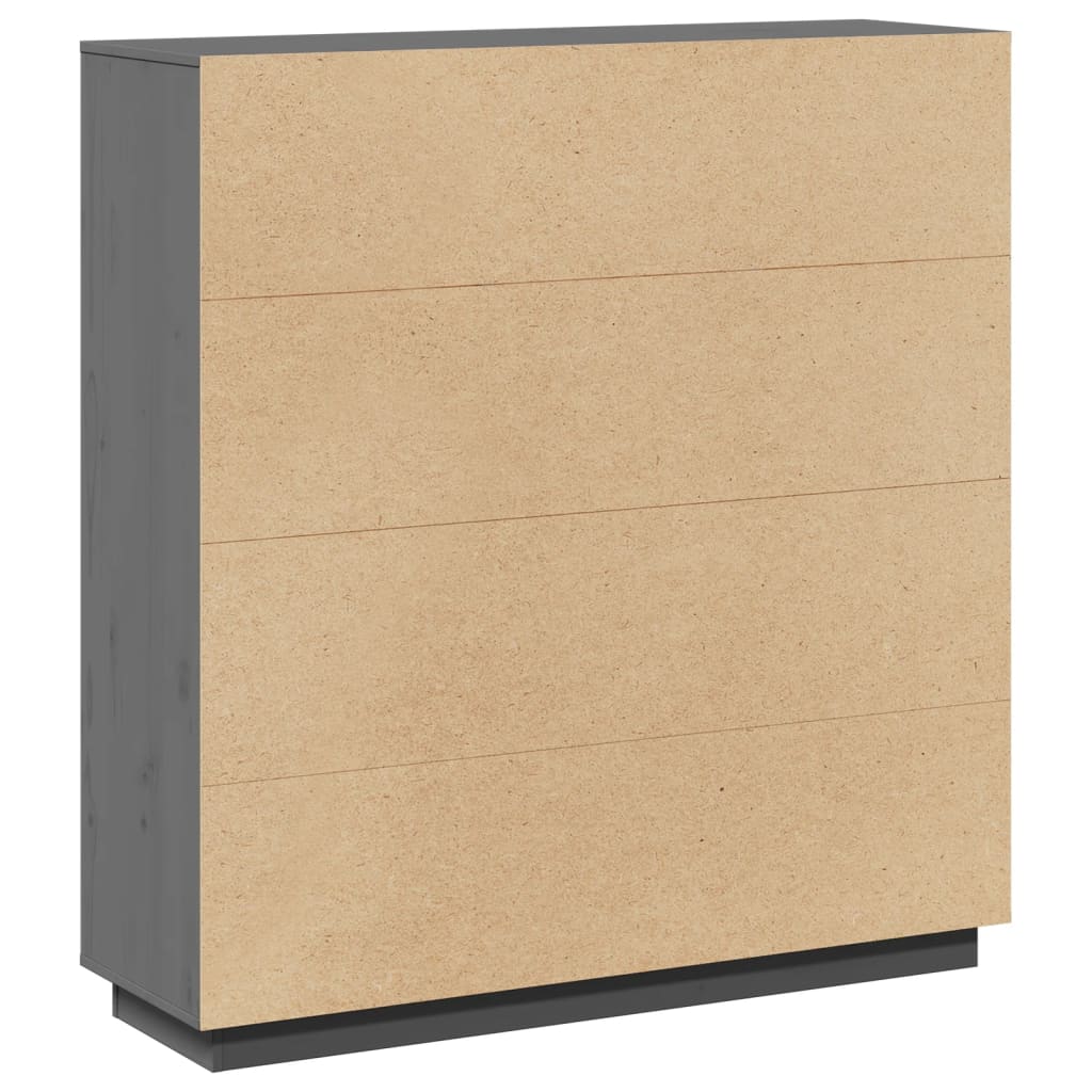 Highboard Grau 110,5x35x117 cm Massivholz Kiefer