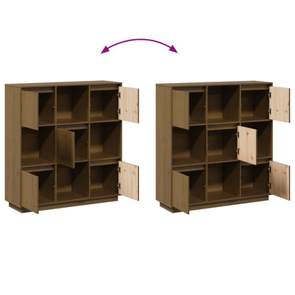 Highboard Honigbraun 110,5x35x117 cm Massivholz Kiefer