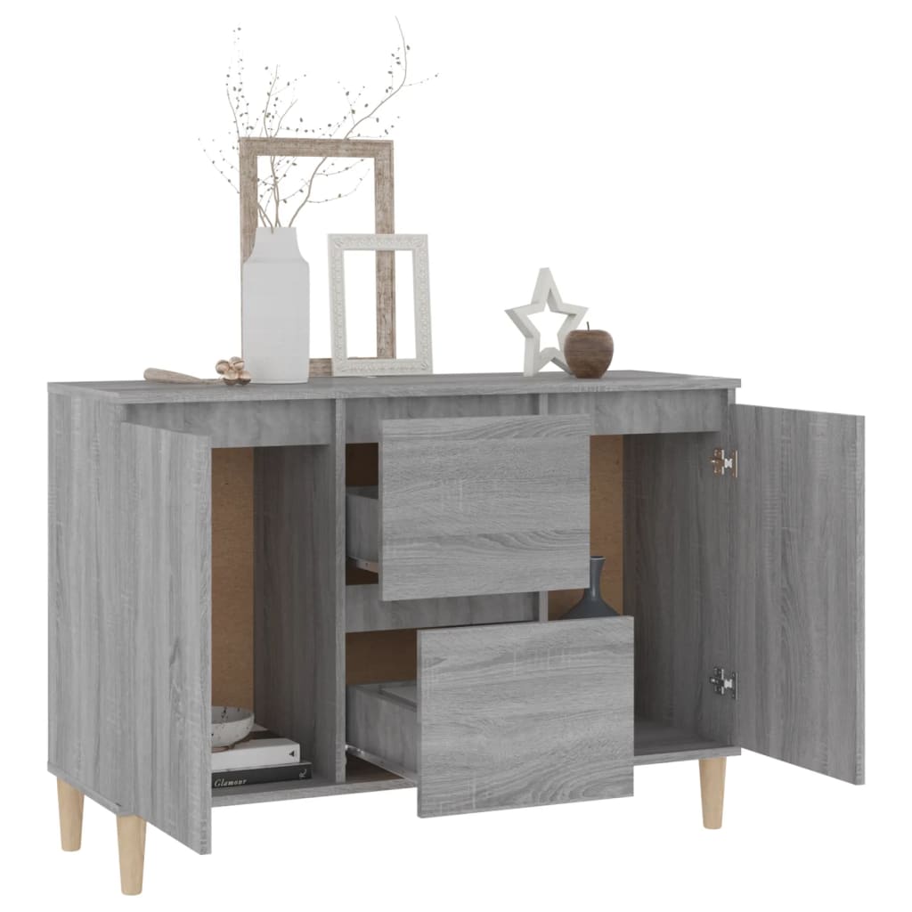Sideboard Grau Sonoma-Eiche 103,5x35x70 cm Holzwerkstoff