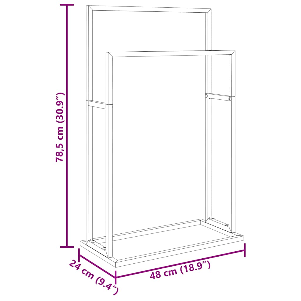 Handtuchständer Gold 48x24x78,5 cm Eisen