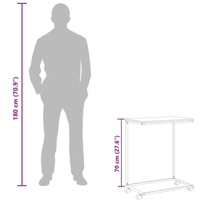 Beistelltisch mit Rollen Schwarz 55x35x70 cm Holzwerkstoff
