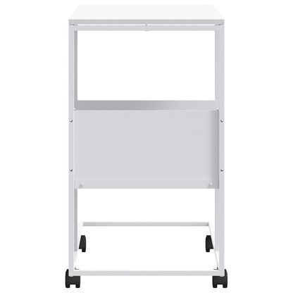Beistelltisch mit Rollen Weiß 55x36x63,5 cm Holzwerkstoff